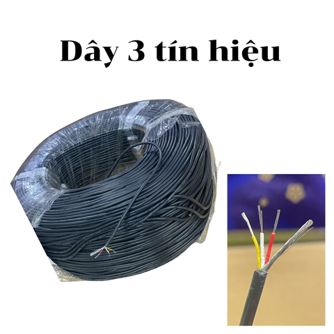 Dây 3 tín hiệu đồng xi bạc 3mm màu đen 26 AWG