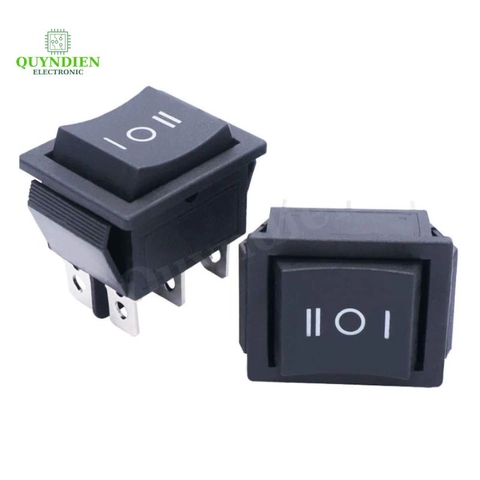 Công Tắc Bập Bênh 6 Chân KCD4 16A/30A 250V Đen Không Đèn