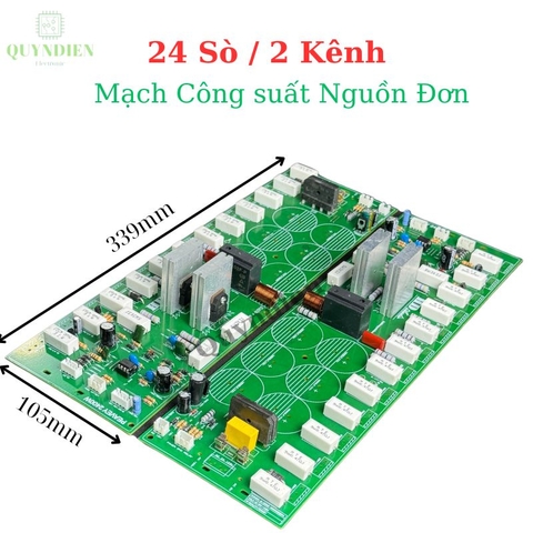 Mạch công suất nguồn đơn 24 sò 2 kênh (phíp gỗ fr1) 105VAC đến 130VAC