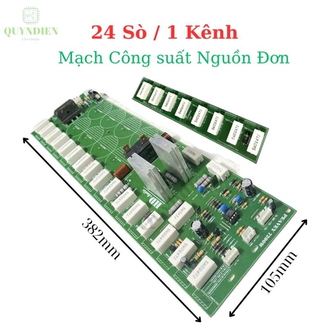 Mạch công suất nguồn đơn 24 sò 1 kênh, phíp gỗ FR1