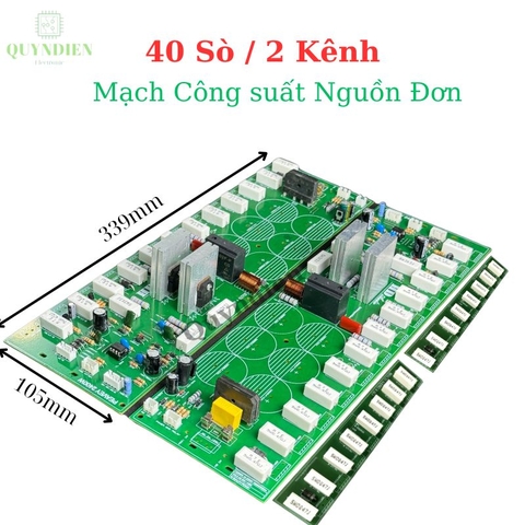 Mạch công suất nguồn đơn 40 sò 2 kênh (phíp gỗ fr1) 105VAC đến 130VAC
