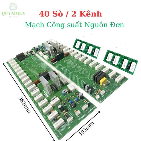 Mạch công suất nguồn đơn 40 sò 2 kênh, phíp gỗ FR1