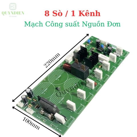 Mạch công suất nguồn đơn 8 sò, 1 kênh (phíp gỗ) 105VAC đến 130VAC