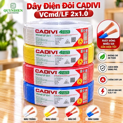 Dây Điện Đôi Mềm Cadivi VCmd/LF 2x1.0