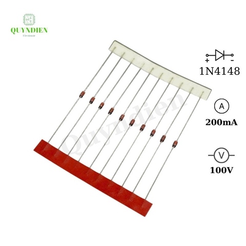 Diode Tách sóng 1N4148 DO35 200mA 100V