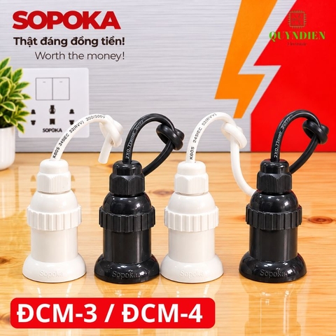 Đuôi đèn chịu mưa ngoài trời ren Xoán E27 SOPOKA