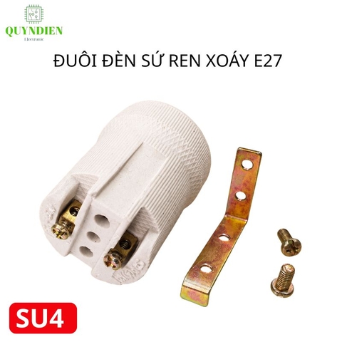 Đuôi Đèn Sứ Ren Vặn Xoáy E27 Chịu Nhiệt Cao SOPOKA