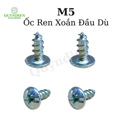 Ốc Vít Ren Xoắn Nhọn Đầu Dù M5x12mm - Túi 100 Con=152g