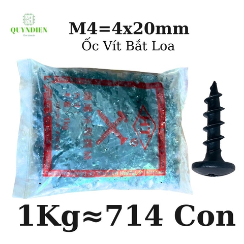 Ốc Vít Nhọn M4x20 Bắt Thùng Loa Ren Thưa Taiwan dài 20mm - Túi 1 Kg