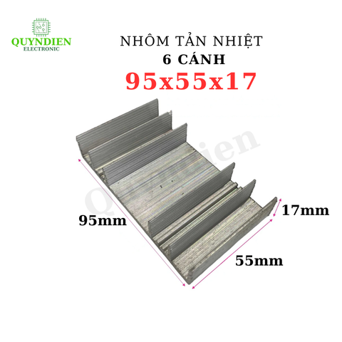 Nhôm Tản Nhiệt 6 Cánh 95x55x17mm