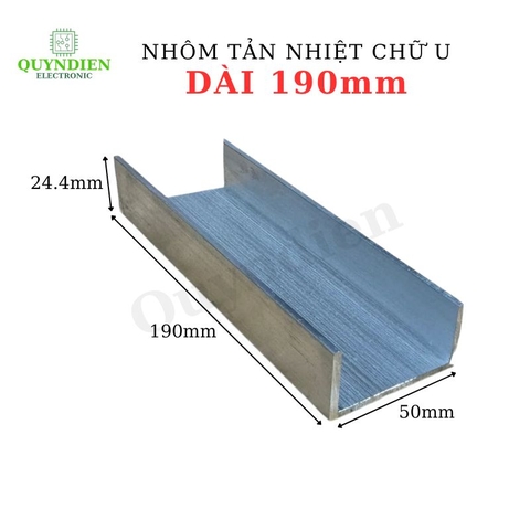 Nhôm tản nhiệt chữ U dài 190mm
