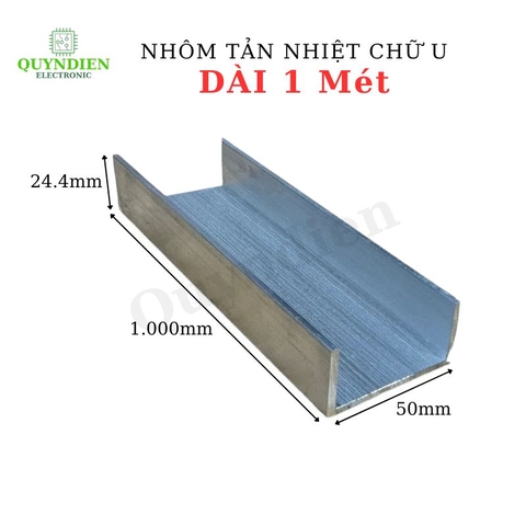 Nhôm tản nhiệt chữ U dài 1 mét [1.000mm]