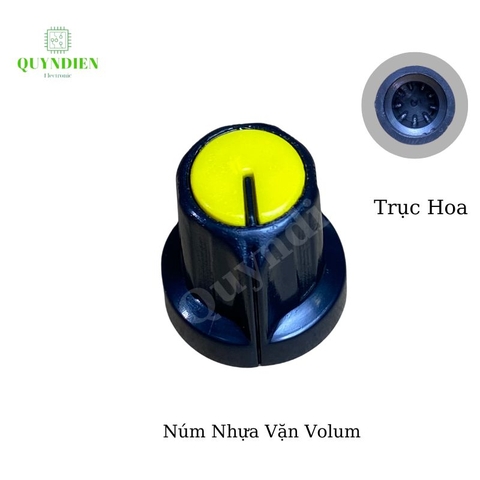 Núm Vặn Volume Nhựa màu Vàng - Trục hoa mai
