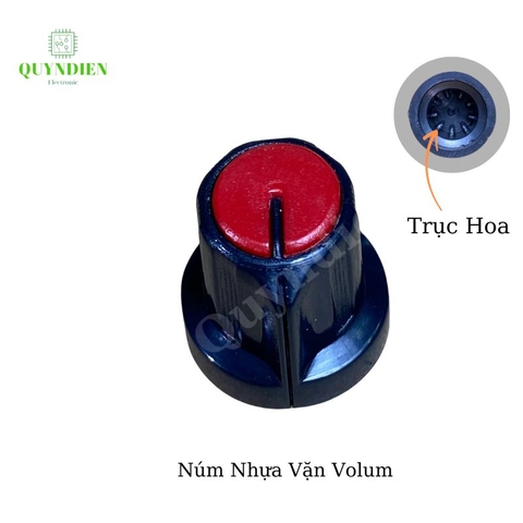 Núm Vặn Volume Nhựa màu Đỏ - Trục hoa mai