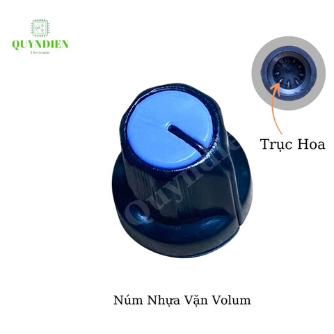 Núm Vặn Volume Nhựa màu Xanh - Trục hoa mai