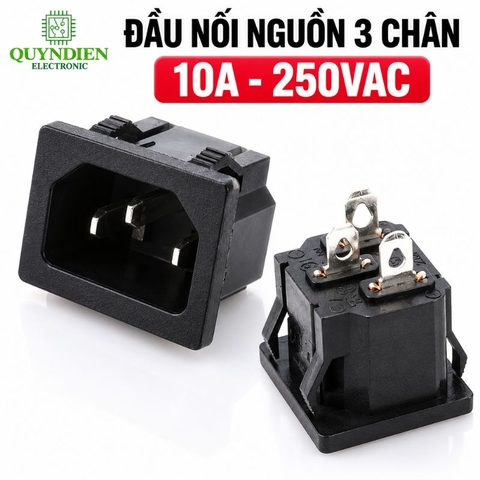 Ổ Jack Nguồn AC 3 Chân 10A 250VAC loại gài