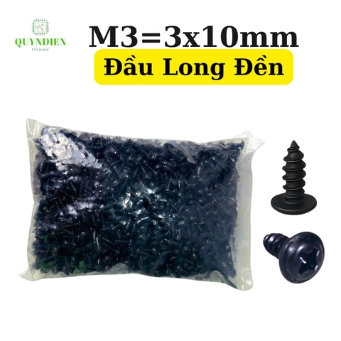 Ốc Vít Nhọn Đầu Long Đền  M3x10mm - Túi 1000 Con