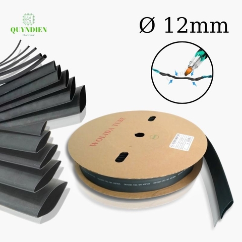 Gen co nhiệt size 12mm màu đen