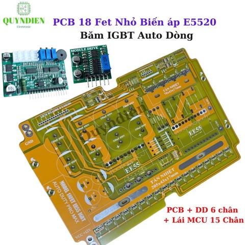 PCB mạch 18 fet IGBT auto nguồn nước + dao động KA3525 + Module lái IGBT MCU 4 cế độ 15 chân