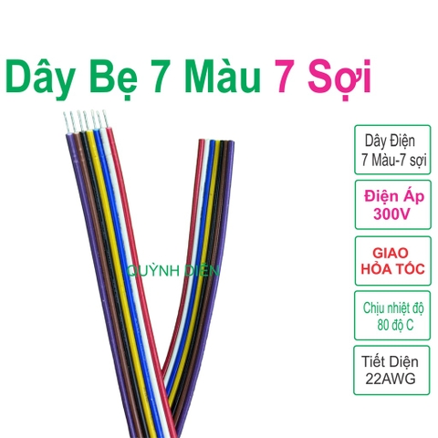 Dây Bẹ Nhiều Màu 7 sợi ( 1 mét ) 22AWG 300V