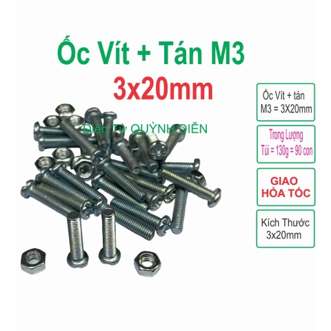 Ốc vít tán M3 3ly dài 2cm (túi 110g ) khoảng 90 - 100 con