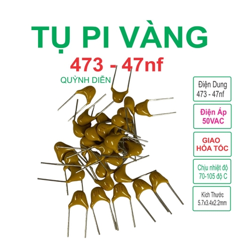 Combo 20 Tụ pi vàng 473 - 47nf - 50v
