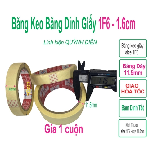 Băng keo giấy băng dính 1F6 1.6cm loại dày