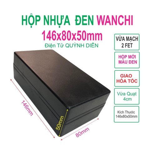 Hộp Nhựa ABS WANCHI 146x80x50mm Màu Đen