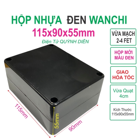 Hộp Nhựa ABS WANCHI 115x90x55mm Màu Đen