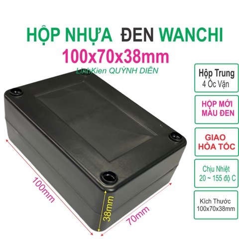 Hộp Nhựa ABS WANCHI 100x70x38mm Màu Đen