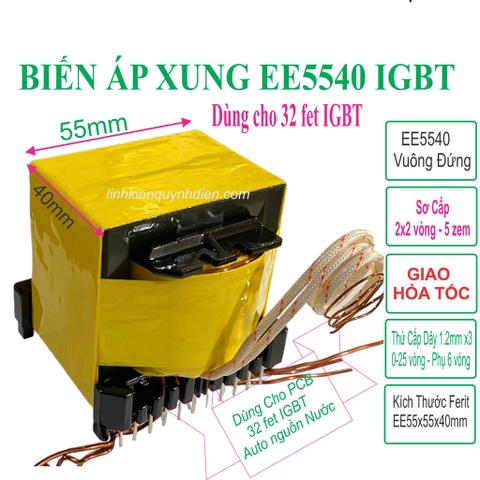 Biến áp xung EE5540 Đôi Đứng dùng cho máy 32f 46f 56f IGBT Auto dòng