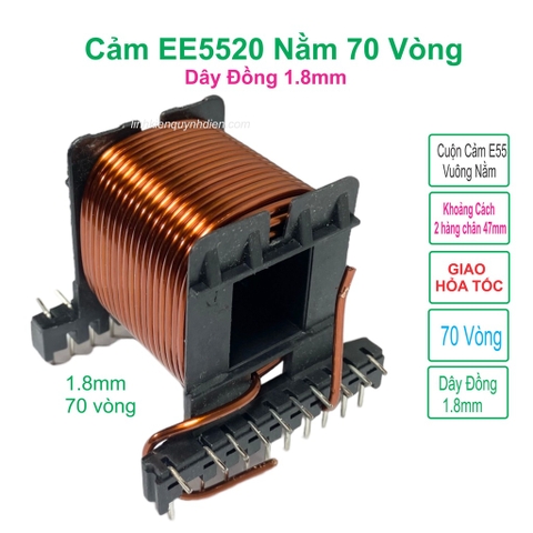 Cuộn Cảm Dây đồng 1.8mm 70 vòng E5520 Nằm