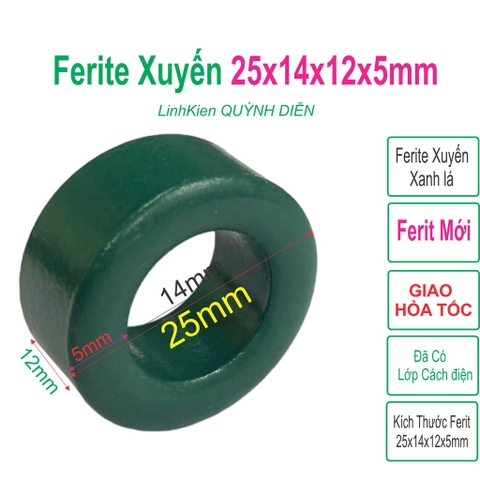 Xuyến Ferite biến áp xung D25 PC40 25x14x12x5mm