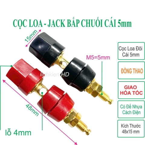 Cọc loa M5, Jăck bắp chuối cái, Trạm loa Main ampli 5mm