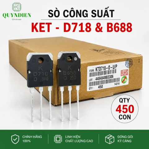 Transistor D718 KEC Lưng Đồng Mạ Niken