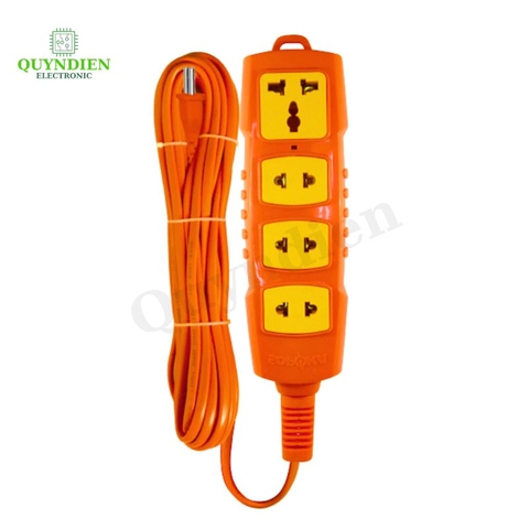 Ổ Cắm Siêu Tải 4 Lỗ Thẳng 3000W (Dây Dài 5 Mét)