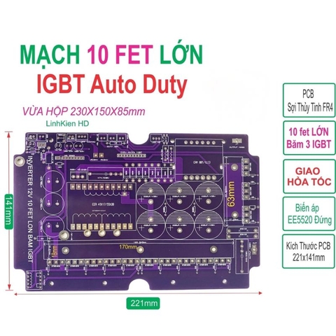 PCB bo mạch kích đ iện 10 fet lớn băm IGBT Auto Duty