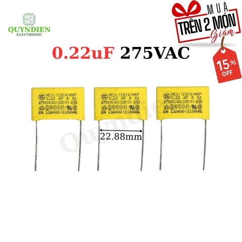 Tụ Kẹo Vàng 224K  0.22uF 275VAC - Xát Lớn