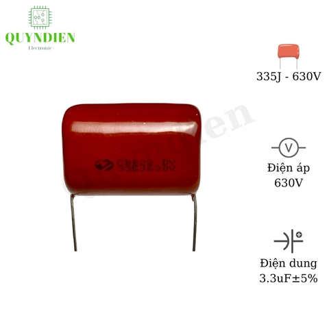 Tụ kẹo Nâu đỏ CBB22 335J 630V