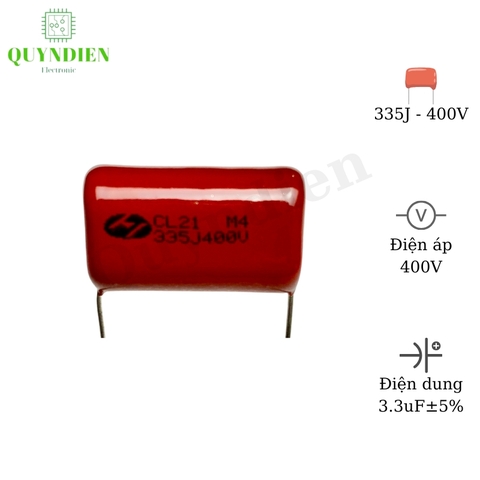 Tụ kẹo Nâu đỏ CL21 335J - 400V