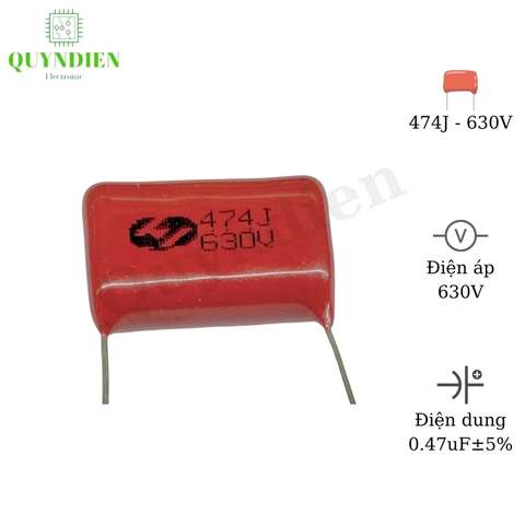 Tụ Kẹo Nâu đỏ CBB22 474J-630V