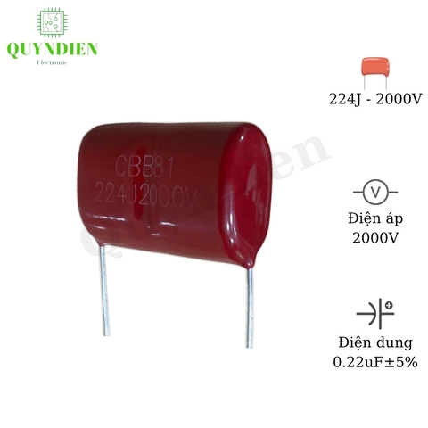 Tụ kẹo nâu đỏ CBB81 224J-2000V