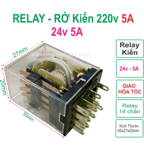 Relay Kiến omron 24V 14P 5A