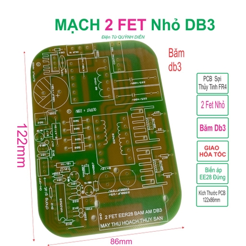 PCB bo mạch kích điện 2 fet db3 thủy tinh FR4