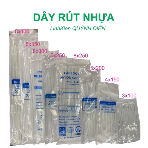 Dây Rút nhựa dây thít nhựa nhiều kích thước Bản TO