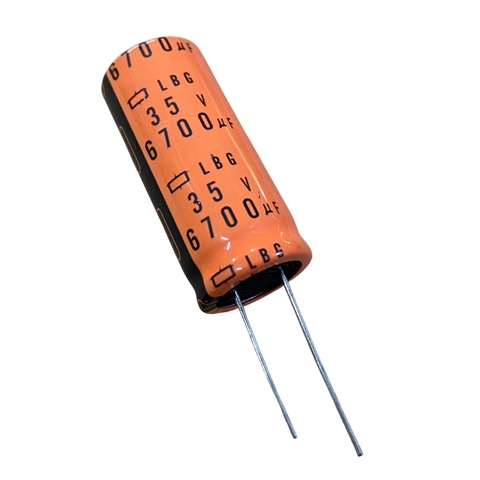 Tụ lộc nguồn LBG 6700uF 35V màu CAM chân mềm (18x40mm)