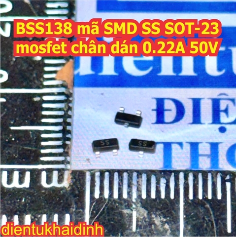 10 con BSS138 mã SMD SS SOT-23 mosfet chân dán 0.22A 50V kde0458