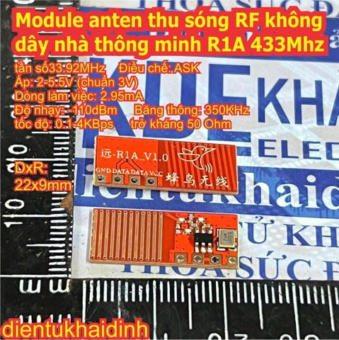 Module mạch anten thu sóng RF không dây nhà thông minh R1A 433Mhz kde0551