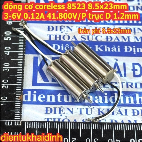 Động cơ coreless 8523 3-6V 0.12A 41.800V/P trục D 1.2mm 8.5x23mm (đen, trắng) kde5830