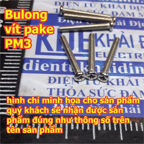 bulong bu lông vít pake inox 201 GB818 PM3 đầu tròn tù vặn vít M3 dài 5mm ~ 50mm kde0416